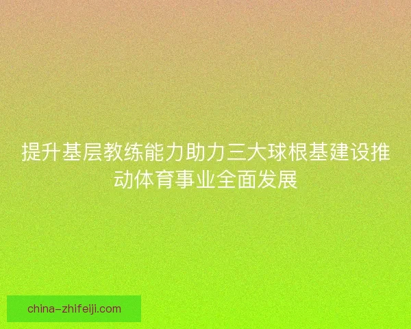 提升基层教练能力助力三大球根基建设推动体育事业全面发展
